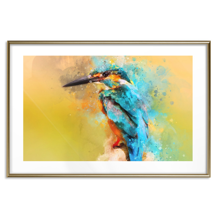 Poster Bird Watcher - colorful composition with a small bird 137006 additionalImage 8