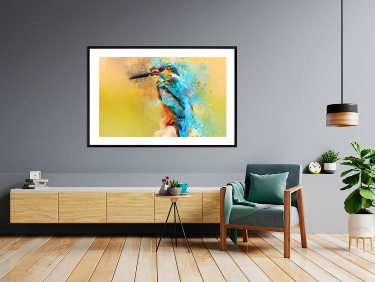 Poster Bird Watcher - colorful composition with a small bird 137006 additionalImage 14