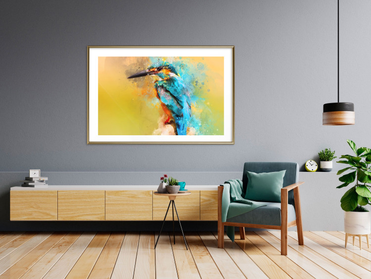 Poster Bird Watcher - colorful composition with a small bird 137006 additionalImage 17