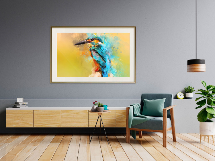 Poster Bird Watcher - colorful composition with a small bird 137006 additionalImage 15