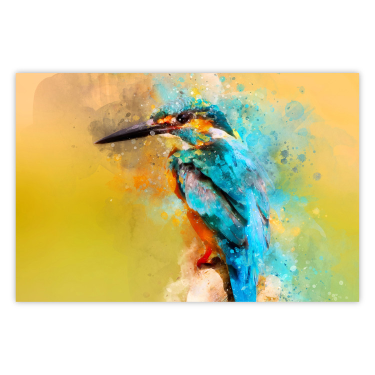 Poster Bird Watcher - colorful composition with a small bird 137006