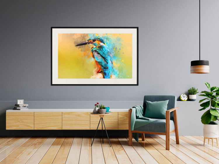 Poster Bird Watcher - colorful composition with a small bird 137006 additionalImage 16
