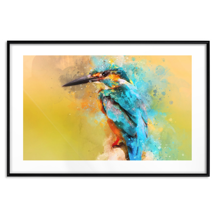 Poster Bird Watcher - colorful composition with a small bird 137006 additionalImage 9
