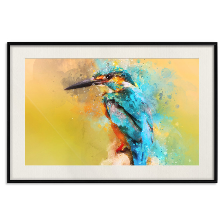 Poster Bird Watcher - colorful composition with a small bird 137006 additionalImage 7