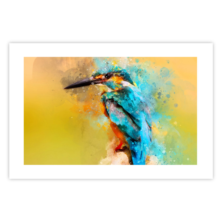 Poster Bird Watcher - colorful composition with a small bird 137006 additionalImage 12