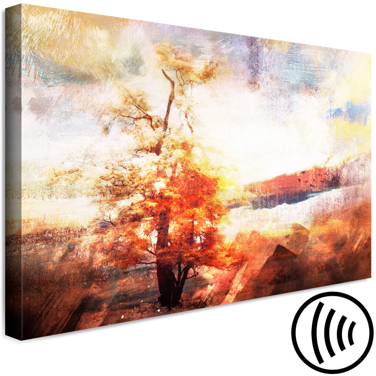 Canvas Fiery Nature (1-piece) Wide - warm landscape with a tree 138306 additionalImage 6