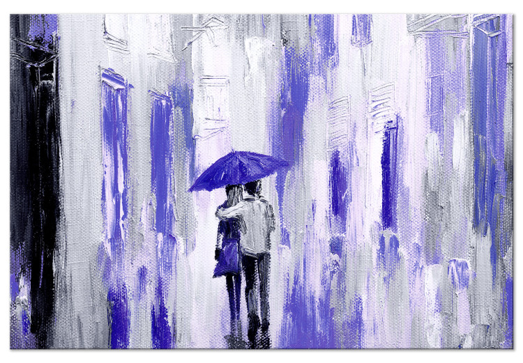 Canvas Lovers Together (1-piece) Wide - romantic landscape in the rain 138406