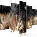 Canvas In the Golden Jungle (5-piece) Wide - landscape in exotic leaves 143506 additionalThumb 2
