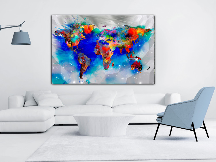 Canvas World of Colors (1-piece) Wide - colorful world map and abstraction 143706 additionalImage 3