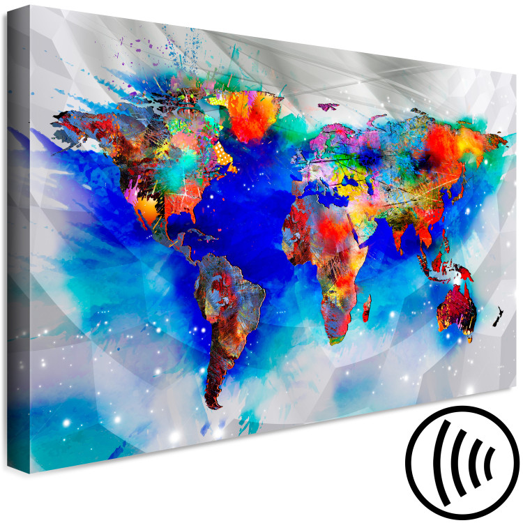 Canvas World of Colors (1-piece) Wide - colorful world map and abstraction 143706 additionalImage 6