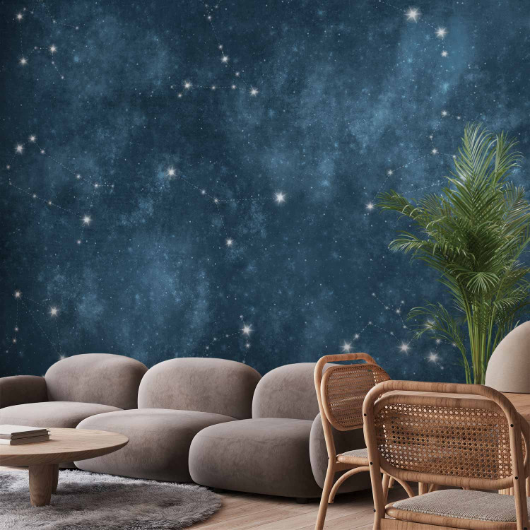 Photo Wallpaper Stars - Constellations of the Signs of the Zodiac in the Navy Blue Space 145306
