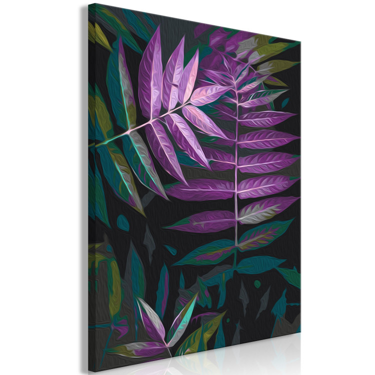 Paint by Number Kit Evening Leaves - Twilight Plant of Purple, Black and Green Colors 146206 additionalImage 5