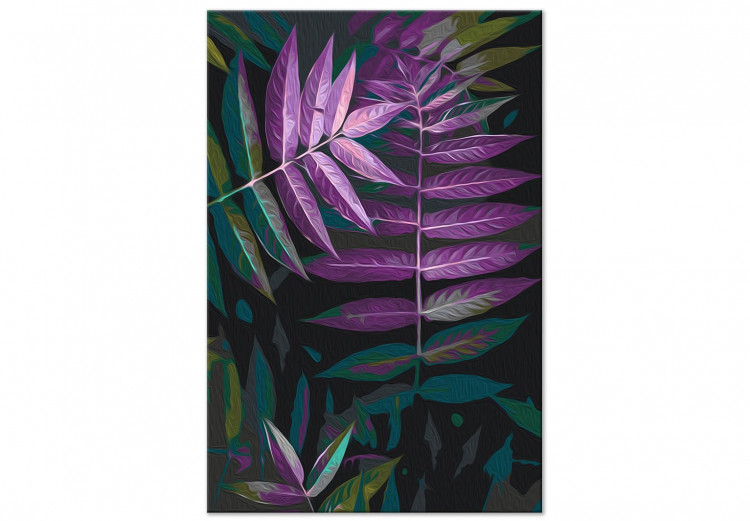 Paint by Number Kit Evening Leaves - Twilight Plant of Purple, Black and Green Colors 146206 additionalImage 3