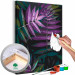 Paint by Number Kit Evening Leaves - Twilight Plant of Purple, Black and Green Colors 146206