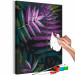 Paint by Number Kit Evening Leaves - Twilight Plant of Purple, Black and Green Colors 146206 additionalThumb 4