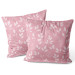 Decorative Velor Pillow Magnolia branches - a minimalist pattern in shades of light pink 147106 additionalThumb 2