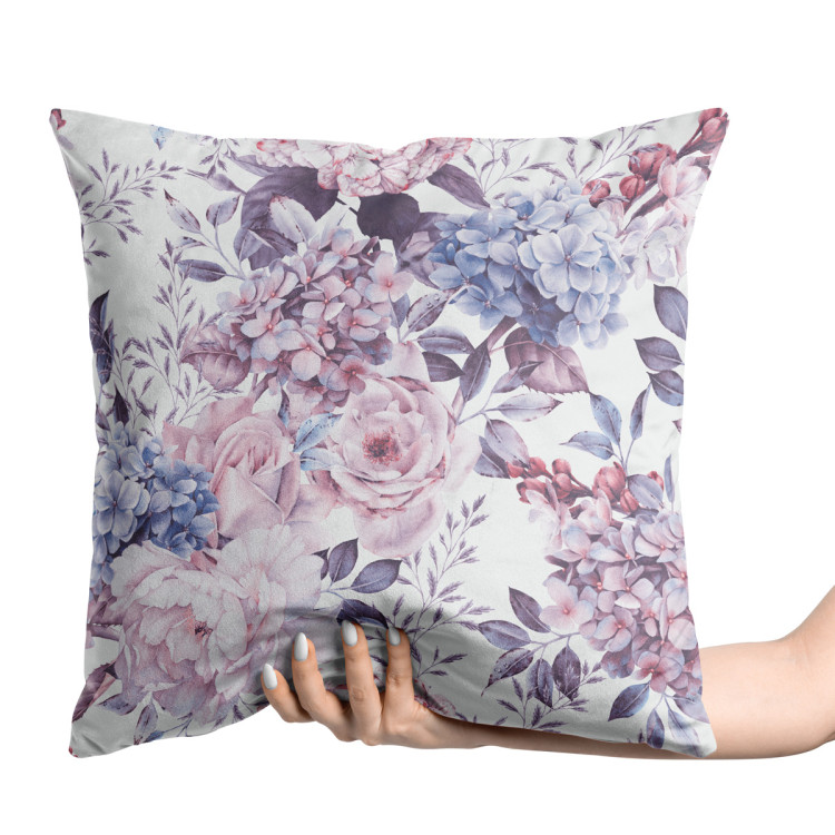 Decorative Velor Pillow Spring arrangement - flowers in shades of pink and blue 147206 additionalImage 2