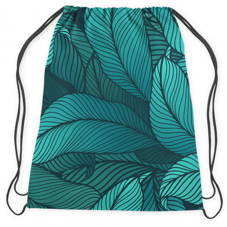Backpack Leafy thickets - a graphic floral pattern in shades of sea green 147706 additionalImage 2