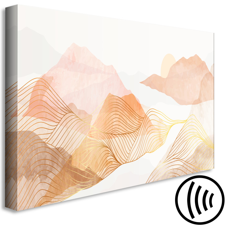Canvas Abstract Mountains - Graphics in Honey Colors With a Landscape 149806 additionalImage 6