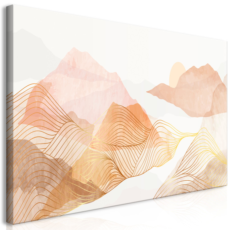 Canvas Abstract Mountains - Graphics in Honey Colors With a Landscape 149806 additionalImage 2