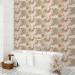 Modern Wallpaper Nature - Sketch of a Woman, Flowers and Leaves on a Background of Beige Spots 149906 additionalThumb 10