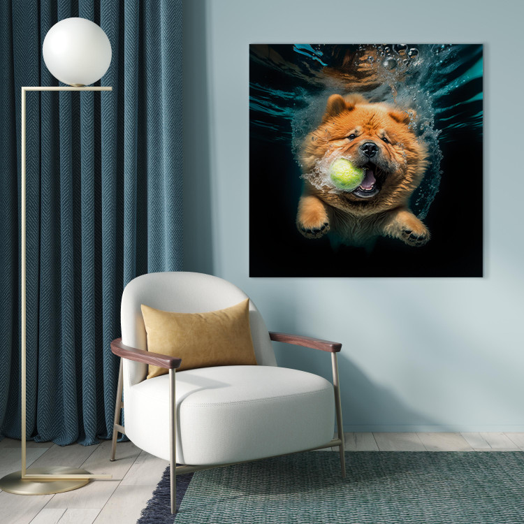 Canvas AI Dog Chow Chow - Floating Animal With a Ball in Its Mouth - Square 150206 additionalImage 5
