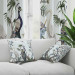 Decorative Microfiber Pillow Peacock and Heron - Birds Among Flowering Plants on a White Background 151406 additionalThumb 2