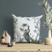 Decorative Microfiber Pillow Peacock and Heron - Birds Among Flowering Plants on a White Background 151406 additionalThumb 4