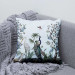 Decorative Microfiber Pillow Peacock and Heron - Birds Among Flowering Plants on a White Background 151406 additionalThumb 5