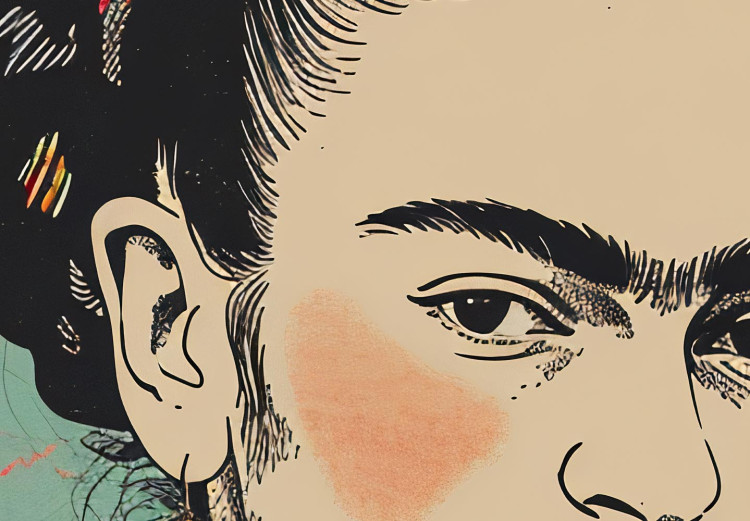 Large canvas print Frida Kahlo - A Portrait of the Japanese-Inspired Painter [Large Format] 152206 additionalImage 4