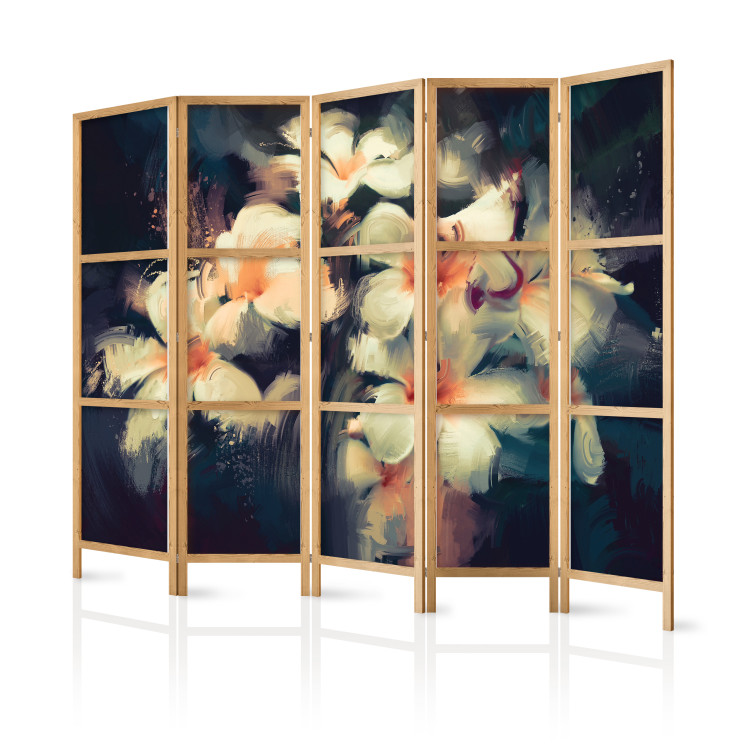 Room Divider Luminous Bouquet - Bright Flowers on a Dark Background II [Room Dividers] 159806 additionalImage 5