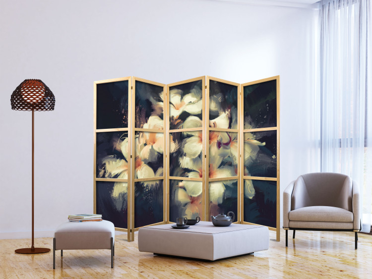 Room Divider Luminous Bouquet - Bright Flowers on a Dark Background II [Room Dividers] 159806 additionalImage 6