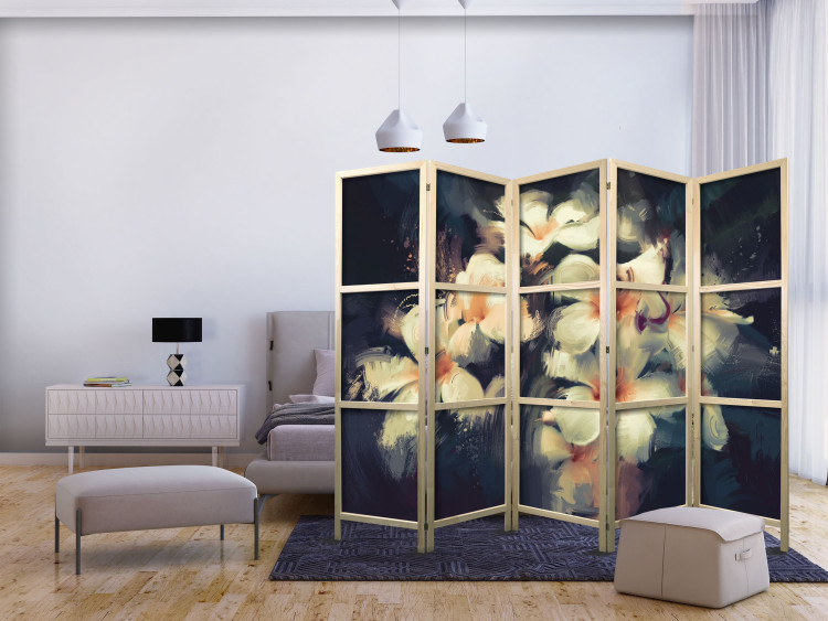 Room Divider Luminous Bouquet - Bright Flowers on a Dark Background II [Room Dividers] 159806 additionalImage 8