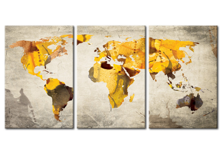 Canvas Art Print Yellow continents 55406