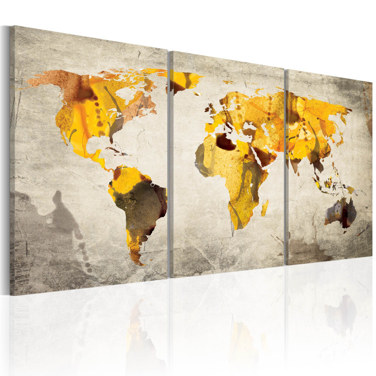 Canvas Art Print Yellow continents 55406 additionalImage 2