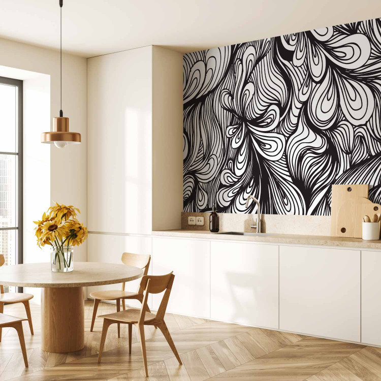 Wall Mural Black and White Retro Vibe - Background in the Form of Fancy Ornaments 60806 additionalImage 7
