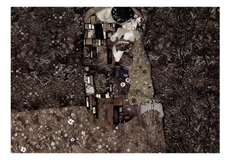 Photo Wallpaper Dark Klimt-inspired composition - kissing couple showing love to each other 64506 additionalImage 1