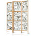 Room Divider Screen Alabaster Garden - flowers and leaves in a texture of white stone 95406 additionalThumb 5