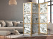 Room Divider Screen Alabaster Garden - flowers and leaves in a texture of white stone 95406 additionalThumb 6