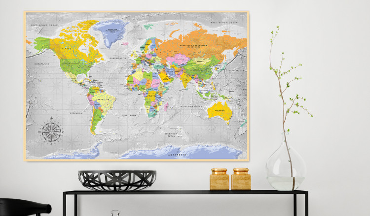 Decorative Pinboard World Map: Wind Rose [Cork Map - German Text] 105616 additionalImage 6