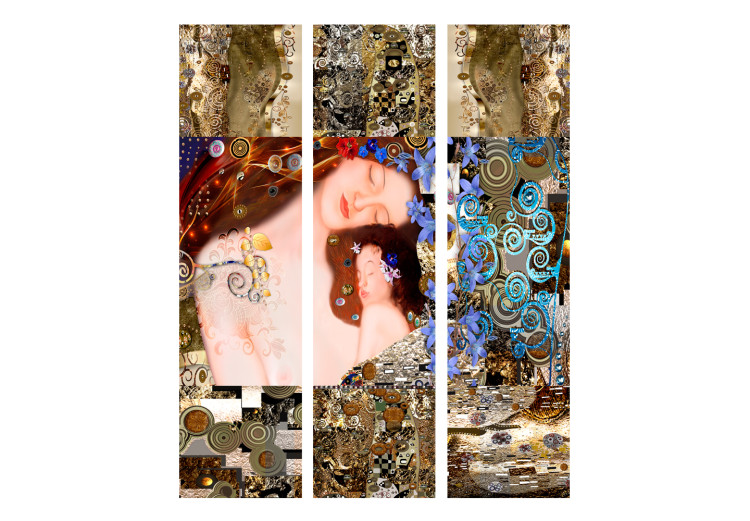 Folding Screen Motherly Embrace - colorful abstraction of a woman in the style of Gustav Klimt 107416 additionalImage 3