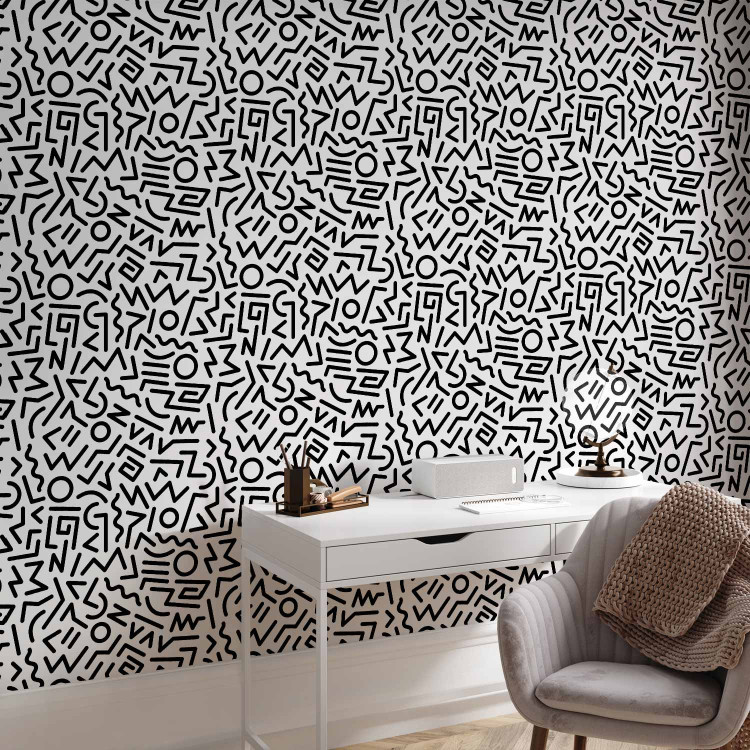 Modern Wallpaper Black and White Maze 108316 additionalImage 5