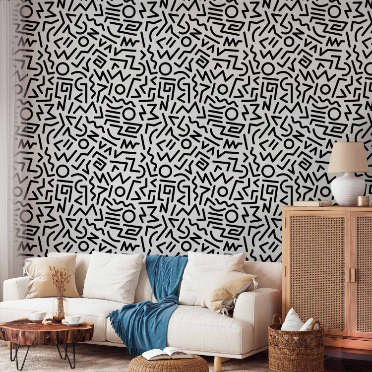 Modern Wallpaper Black and White Maze 108316