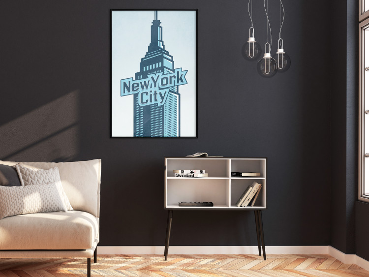 Wall Poster New York - architecture and English text in blue aesthetics 114316 additionalImage 3