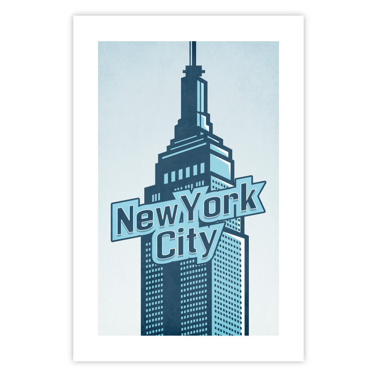 Wall Poster New York - architecture and English text in blue aesthetics 114316 additionalImage 19