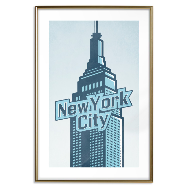 Wall Poster New York - architecture and English text in blue aesthetics 114316 additionalImage 14