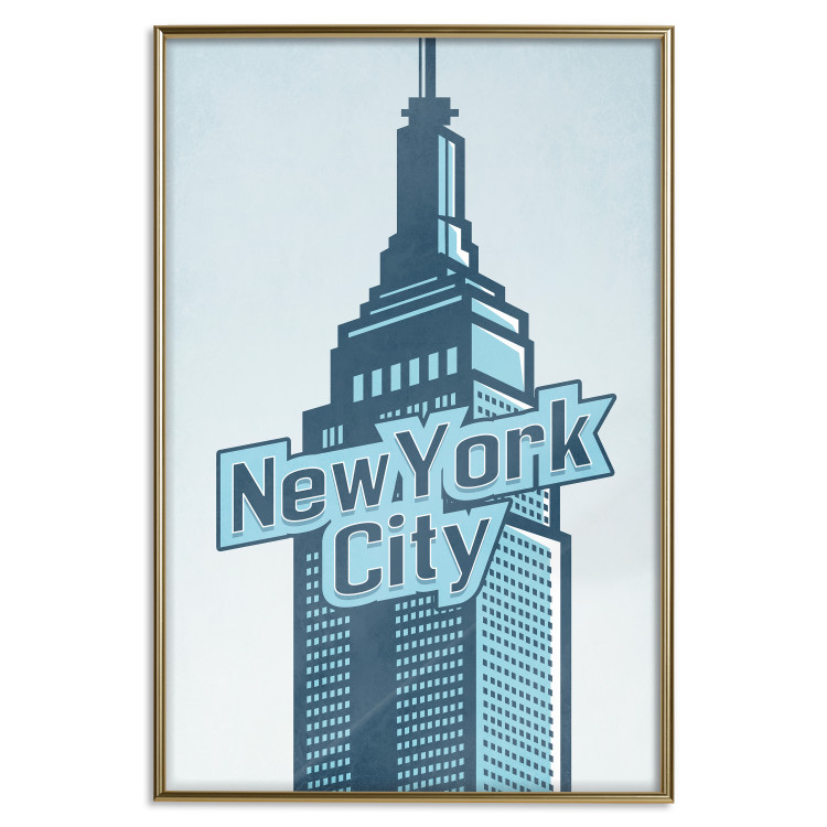 Wall Poster New York - architecture and English text in blue aesthetics 114316 additionalImage 20
