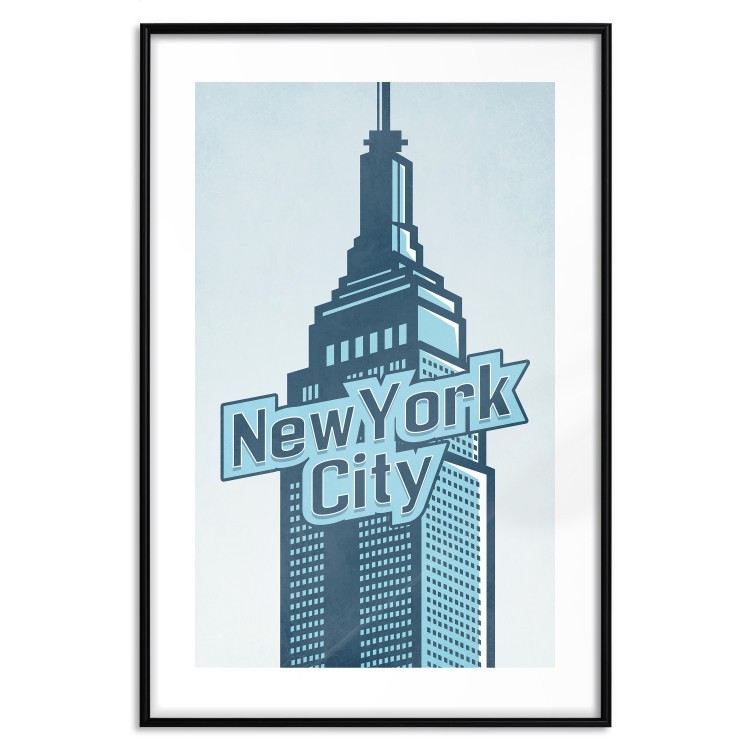 Wall Poster New York - architecture and English text in blue aesthetics 114316 additionalImage 15