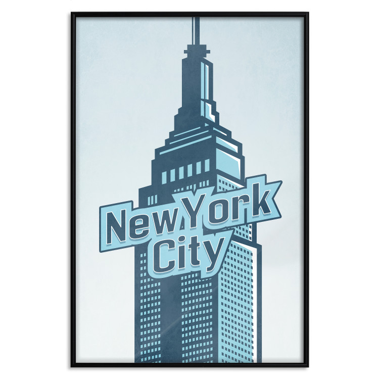 Wall Poster New York - architecture and English text in blue aesthetics 114316 additionalImage 18