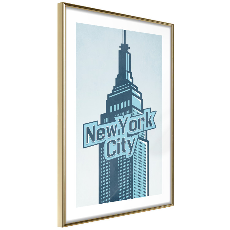 Wall Poster New York - architecture and English text in blue aesthetics 114316 additionalImage 6